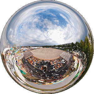 die Panorama-Alm auf der historischen Wiesn beim Oktoberfest 2010 in Mnchen, 360 Panorama, aufgenommen mit mobilen Spezialstativ aus ca. 11 mtr Hhe (ab Boden)