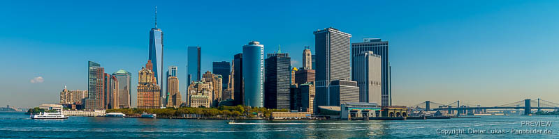 Panoramabild, New York, Manhattan, Skyline, Financial District