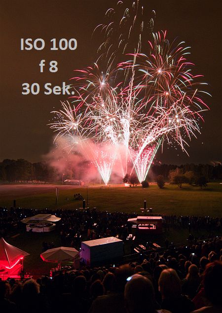 Bild mit Feuerwerk und Zuschauern bei den Pyrogames 2010