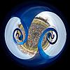 360° Planetenansicht der Blauen Spirale des Künstlers Louis Constantin