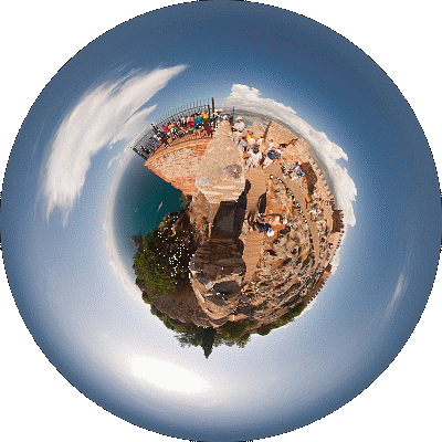 zum Panoramabild der Burg alanya in der Türkei